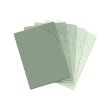 Imagem de GAUENEEN Capas de plástico para pastas, bolsos de plástico de design de cores gradientes para papel 29 × 21 cm, pastas de documentos transparentes para material escolar e de escritório (pacote com 5,