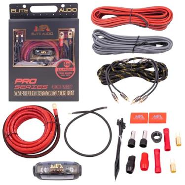Imagem de Elite Audio Kit de Fiação do Amplificador Ea-Prok4 Pro - Potência Máxima de 4000 W, Cabos de Cobre Sem Oxigênio, Suporte de Fusível Anl de Latão, Calibre 4