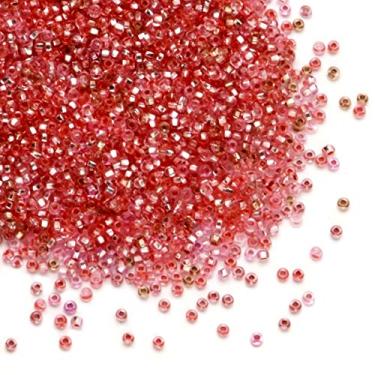 Imagem de Dazzle-It! Grânulo de semente com forro de prata rosa 10.0 suprimentos de artesanato, prata