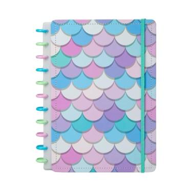 Imagem de Caderno com Disco Disko Sereia Mermaid, Caderno Personalizável, Caderno Argolado, Grande, 210x280mm, A4, Ideal para Estudo, Planejamento e Trabalho - Premium