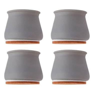 Imagem de Kit 4 Protetores Pé De Cadeira Silicone Com Feltro Móveis - Clink, Cin