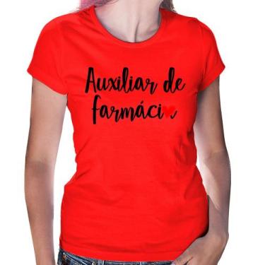 Imagem de Baby Look Auxiliar de Farmácia por Amor - Foca na Moda, Vermelho, G