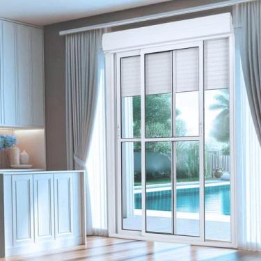 Imagem de Porta de Aluminio Integrada Automatica 220v 231x200cm 2 Folhas - CRV