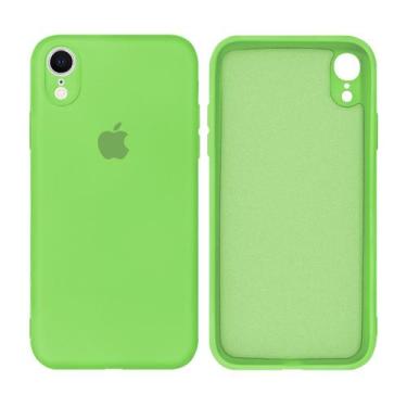Imagem de Capinha iPhone XR Proteção Câmera Aveludada Silicone - GCM, Verde