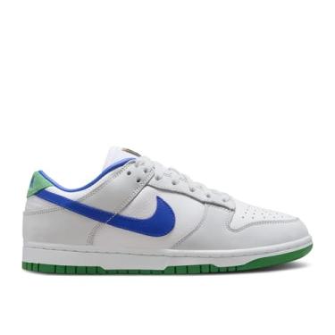 Imagem de Nike Tênis feminino Dunk Low, Branco/azul fotográfico/pó de fóton/verde estádio/branco, 34