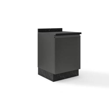 Imagem de Balcão Línea 1 Porta E 1 Prateleira 60cm De Largura Bartira Grafite