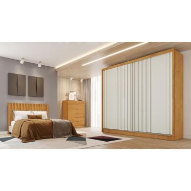 Imagem de Guarda-roupa Europa Mademarques Córdoba 2 Portas 4 Gavetas Peroba-off White