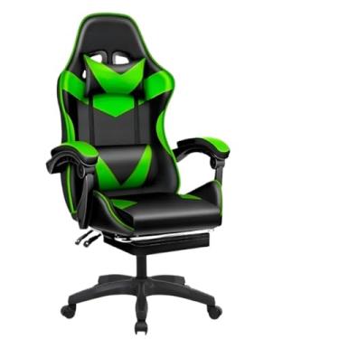 Imagem de Cadeira Escritório Gamer Ergonômica Reclinável Confortável Com Rodinha E Apoio Para Os Pés(Verde)