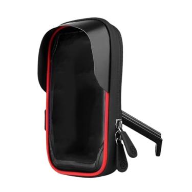 Imagem de kowaku Suporte para celular para bicicleta elétrica, bolsa para ciclismo, tela sensível ao toque, rotação de 360°, suporte para celular para motocicleta, à, Vermelho