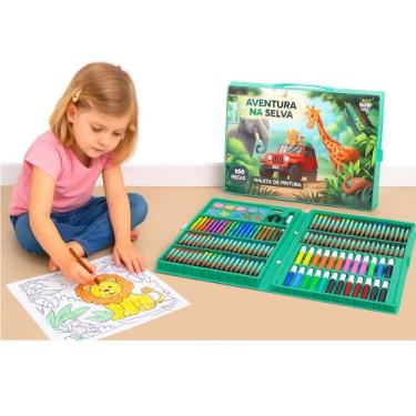 Imagem de Maleta de Pintura Infantil 168 Peças com Giz e Canetinha - Toy King
