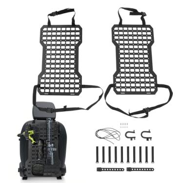 Imagem de Gelacie 2 peças de painel tático rígido Molle, plataforma de armazenamento modular de aço de liga de alumínio resistente com suportes de armas, para caminhões, veículos, assento traseiro de carro