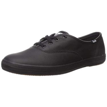 Imagem de Keds Tênis feminino Champion de couro, Couro preto/preto, 4
