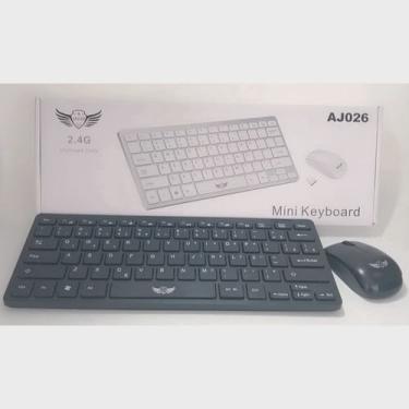 Imagem de Kit Mini Teclado E Mouse Sem Fio Ultrafino Wireless Notebook