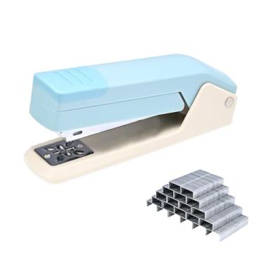 Imagem de M&G Bonito grampeador giratório de braço oscilante com 1000 grampos, grampeador de mesa de rotação de 360 graus, capacidade para 25 folhas, sem atolamento, grampeador de mesa para encadernação de