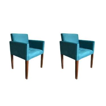 Imagem de Kit 2 Poltronas Nina Para Escritório Sala De Recepção Tecido Suede - A