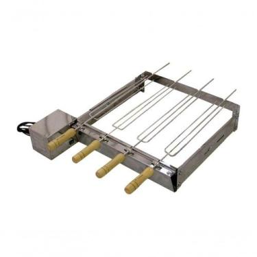 Imagem de Kit Giratório Baixo Para Churrasqueira Em Inox 03 Espetos - SANTA EDWI
