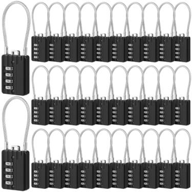 Imagem de Moxweyeni Pacote com 32 cadeados de combinação de bagagem com 4 dígitos para cadeado de academia, à prova d'água, cadeados redefiníveis para viagem, mala de viagem, mochila, armário de academia
