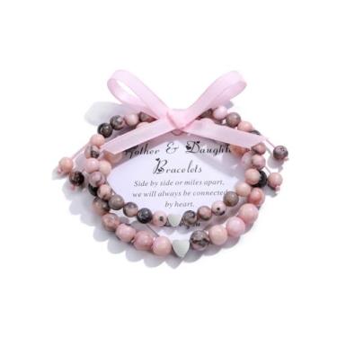 Imagem de Jovivi 2 pulseiras para mãe e filha, pulseira de contas de cristal natural de cura ajustável para mãe, filha, presente de dia das mães, joias, 6mm,8mm, Pedra, Sem Pedra Preciosa