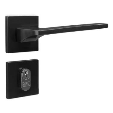 Imagem de Fechadura Safira Externa Roseta Quadrada Preto 55mm União Mundial - Un