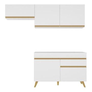 Imagem de Conjunto Lavanderia Multiuso Armário E Balcão Branco - MULTIMOVEIS