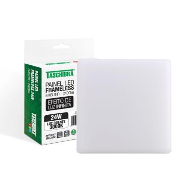 Imagem de Painel De Led Taschibra Frameless Quadrado Embutir 24w Bivolt 3000k Luz Quente