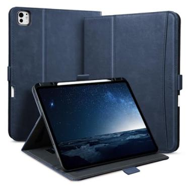 Imagem de Zinibri Capa feita à mão para iPad A16 11ª geração 11 polegadas 2025 A3354 A3355/iPad 10ª geração A2696 A2757 com suporte de lápis, alça de mão e bolso, fecho magnético, vários ângulos, hibernar