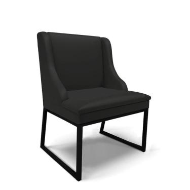 Imagem de Cadeira Sala De Jantar Industrial Preto Liz Sintético Preto D03 - D`rossi