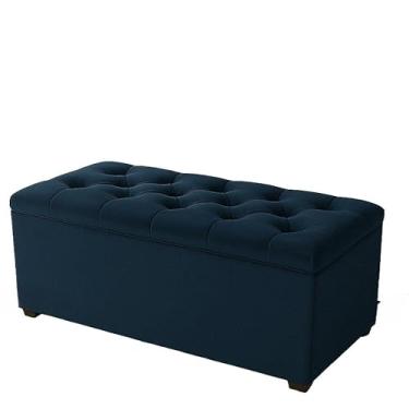 Imagem de CAPITONE VELUDO SUEDE PÉ DE CAMA PORTA OBJETOS BRINQUEDOS SAPATOS CASA DECORAÇÃO (VELUDO AZUL MARINHO)