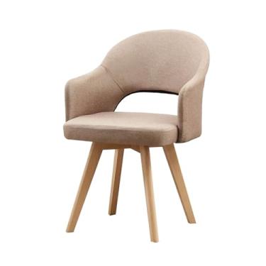 Imagem de Cadeiras giratórias modernas, cadeiras de jantar de meados do século com apoio de braço e pernas de madeira maciça preta para cozinha de escritório em casa F 1 peça