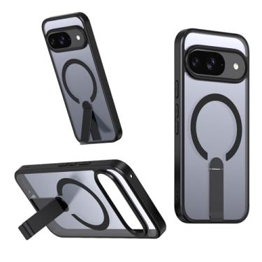 Imagem de CEDO Capa com suporte magnético para Google Pixel 9/Pixel 9 Pro [compatível com MagSafe] [ajustável em 3 vias com suporte de metal] [à prova de choque de grau militar] capa traseira de carregamento