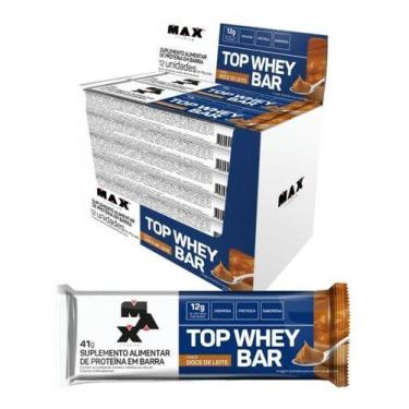 Imagem de Top Whey Bar (Caixa c/ 12un de 41g) Max Titanium, Doce de Leite