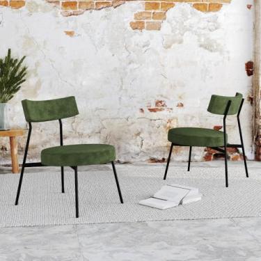 Imagem de Conjunto 2 Poltronas Stout Boucle Verde Alga Est.preta