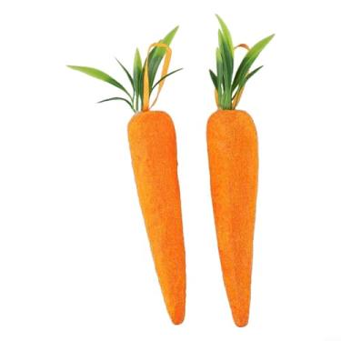 Imagem de Cenoura artificial de plástico imitação de cenouras decorativas vegetais de plástico realista ornamento de espuma realista mesa de primavera peça central para festa de Páscoa, casa, cozinha