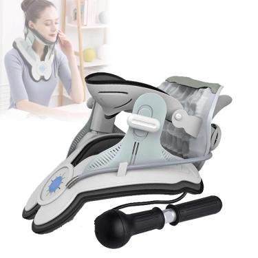Imagem de Maca De Pescoço Bomba De Ar Elétrica Colar De Pescoço, Dispositivo De Tração Cervical Elétrico Portátil Com 8 Suportes Embutidos, Suporte De Pescoço Para Alívio Da Dor, Manual Model