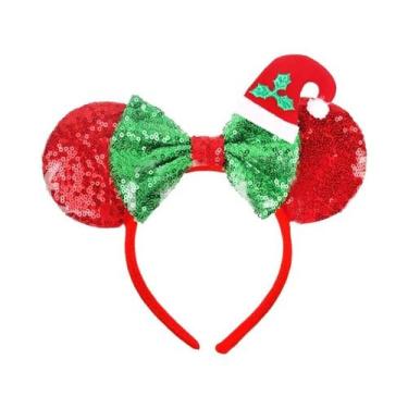 Imagem de Tiara De Natal Mickey Mouse Com Orelhas De Flor De Neve, Acessórios De