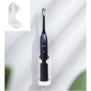 Imagem de 1 pacote de suportes de escova de dentes elétricos para banheiro, organizador de escova de dentes elétrica, armazenamento de escova de dentes de banheiros para economia de espaço, suporte de escova de