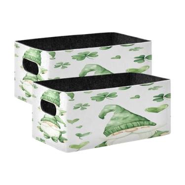 Imagem de xigua Conjunto de 2 caixas de armazenamento em aquarela St Cubo de armazenamento dobrável, organizador de cestas de armazenamento para livros, prateleiras, armário, lavanderia, berçário