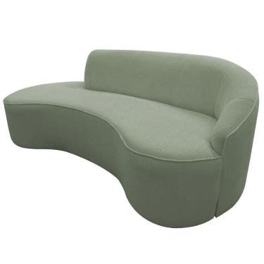 Imagem de Sofá Curvo 03 Lugares 180cm Eron Braço Esquerdo Bouclé Verde Claro - Nexta Casa