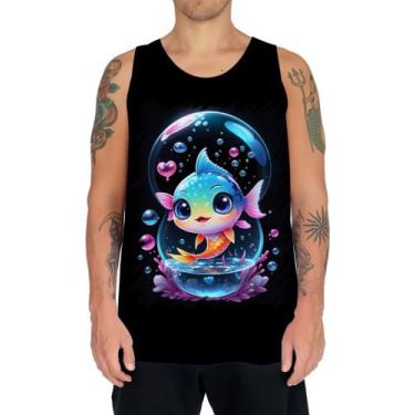 Imagem de Camiseta Regata Peixinho Feliz no Aquário Peixe 1 - Kasubeck Store®, P