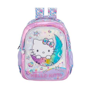 Imagem de Mochila Costas Hello Kitty Infantil Meninas Estrela Escolar Cor:Lilás 