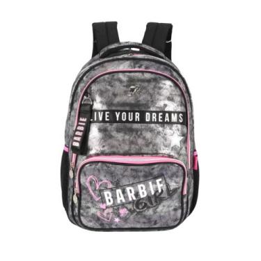 Imagem de Mochila de costas Escolar Barbie Infantil Estilosa colorida, Preto