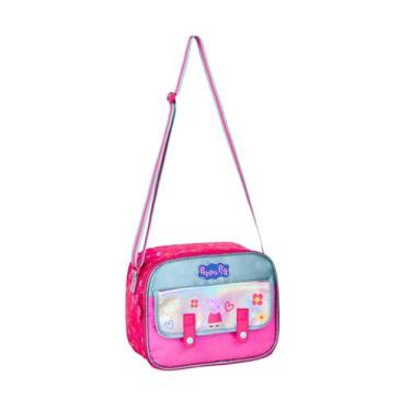 Imagem de Lancheira Térmica Peppa Pig Alça Transversal Infantil Escolar Desenho 