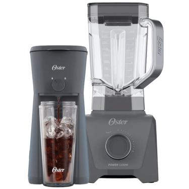 Imagem de Kit Oster Gray - Cafeteira Iced Coffee e Liquidificador Full 3,2L