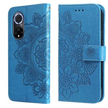 Imagem de HONGYAN Capa de telefone Para Huawei Nova 9 / Honra 50 Flores 7-Petal Flip Leather Case de telefone com suporte e slots de cartão Capa protetora