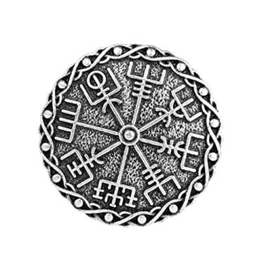 Imagem de Colcolo Broches de Símbolo de Escudo Vikings Medievais Nórdicos Emblema Suéter Pins , Prata 2