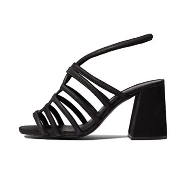 Imagem de Free People Salto feminino Colette - Forro de couro, salto em bloco e bico quadrado aberto, Preto, 9