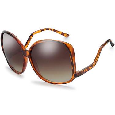 Imagem de The Fresh Óculos de sol femininos grandes quadrados Jackie O Cat Eye Hybrid Butterfly Fashion - Embalagem requintada, 729902-demi, X-Large