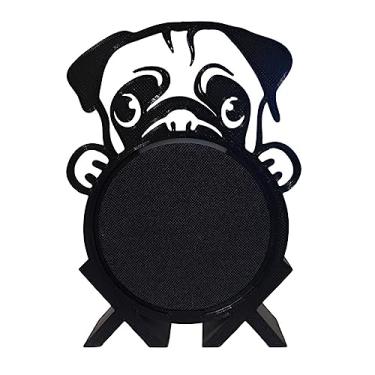 Imagem de Espaço 3d Suporte Alexa Echo Pop Cachorro 'Pug' Preto
