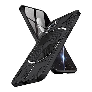 Imagem de LEMAXELERS Capa para celular Nothing 1. Nothing Phone (1) Capa ultrafina de corpo inteiro, premium, fina, à prova de choque, capa de plástico rígido antiarranhões para celular 1. 3 em 1 preto AR