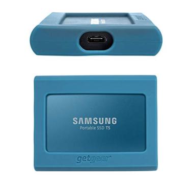Imagem de Capa externa para Samsung T5 SSD portátil 2 TB, 1 TB, 500 G, 250 G, SSD externo USB 3.1, à prova sólida de choque, batida e queda, ajuste slim e correspondência de cores, Azul, compact Size